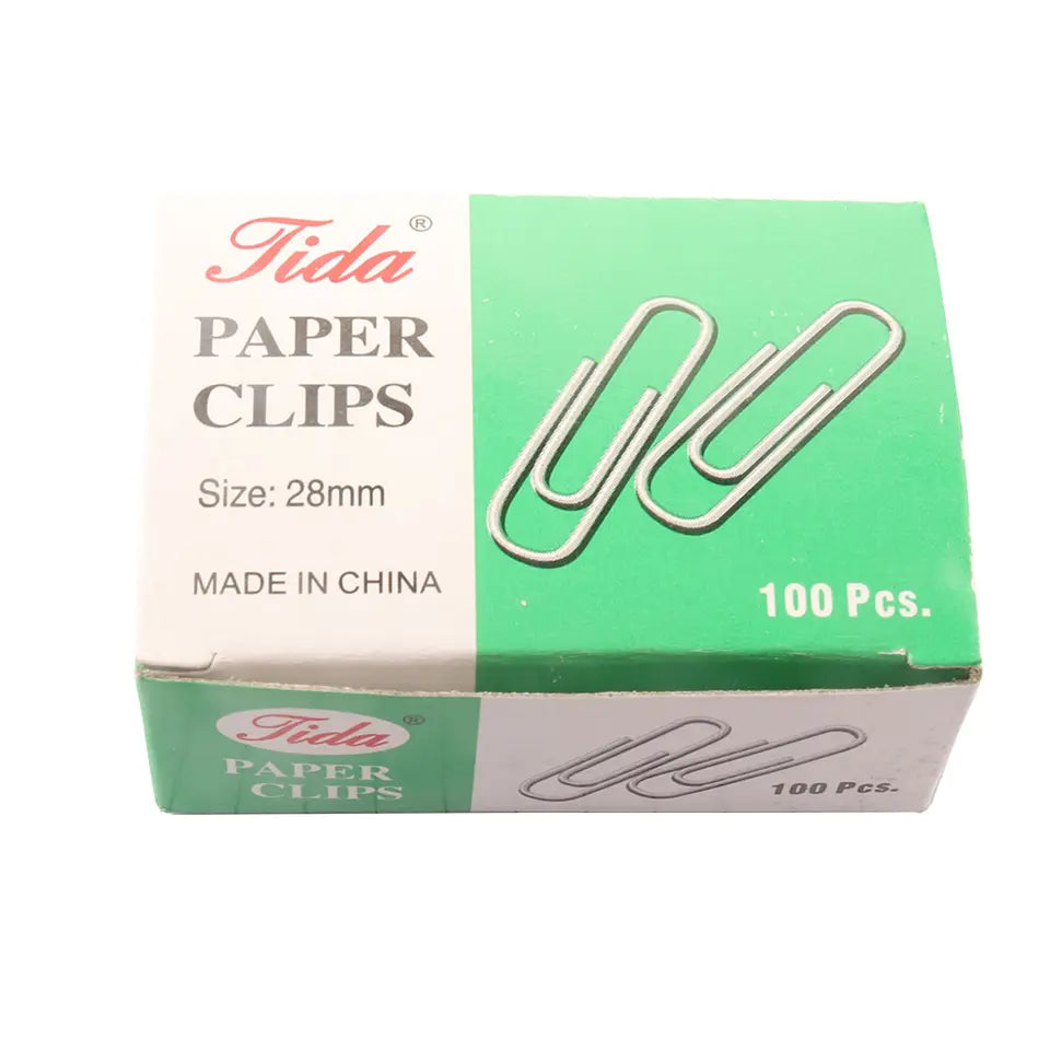 Clipe de Papel (28mm) Prata Comum (100/Pacote)