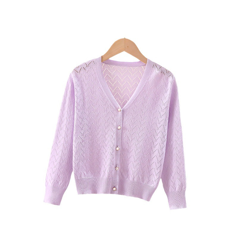 Children's Thin Knitted Cardigan UV Jacket