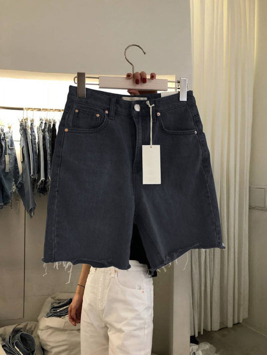 Shorts Jeans Feminino Solto e Casual de Cinco Pontas
