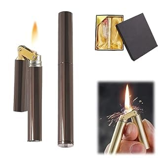 Torch Lighter Kerosene Lighter Windproof Lighter Refillable Adjustable Jet Flame Lighter for Candle Kitchen Grill Camping Jewellery Welding Mens Gift with Gift Box (Black)