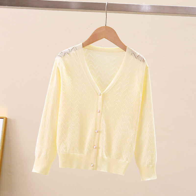 Children's Thin Knitted Cardigan UV Jacket