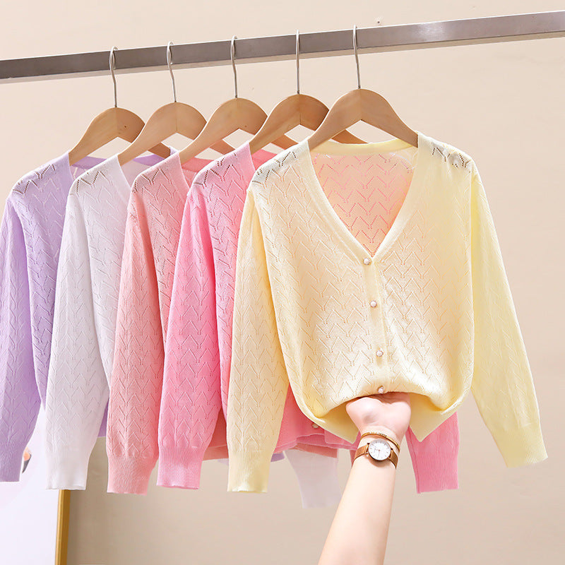 Children's Thin Knitted Cardigan UV Jacket